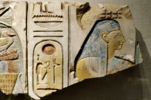 Painted relief from the Osiris temple at Abydos. The Walters Art Museum, Public Domain.